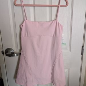 Chic Pink Spaghetti Strap Mini Dress